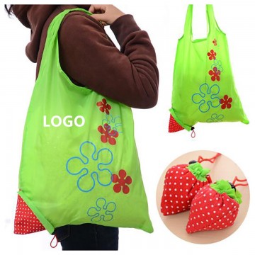 Polyester Retractable Strawberry Shopping Bag，Tote Bag